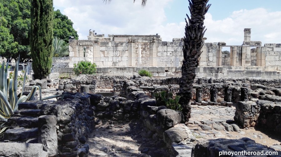 Ruins of the town of Capernaum and synagogue 