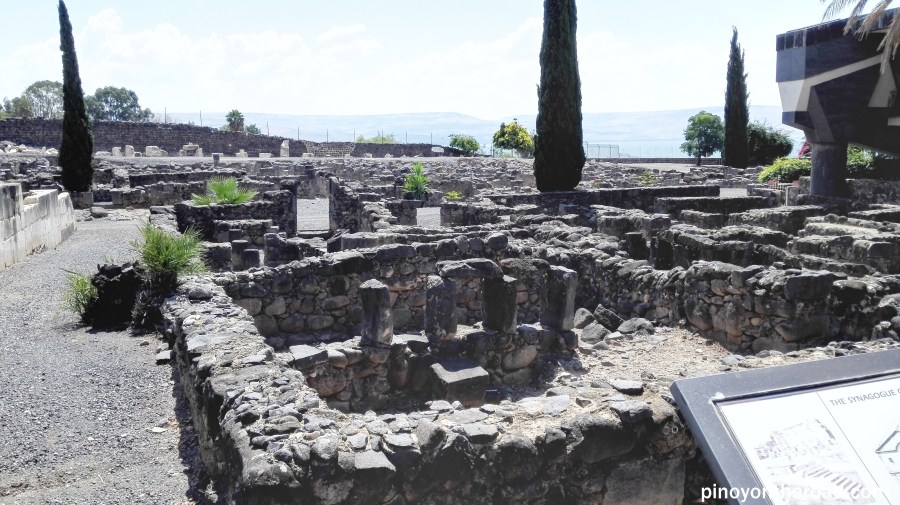 Ruins of the town of Capernaum and synagogue 