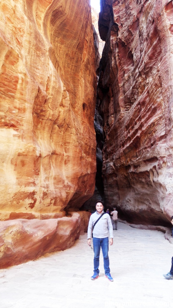The narrow part of the Siq, Petra