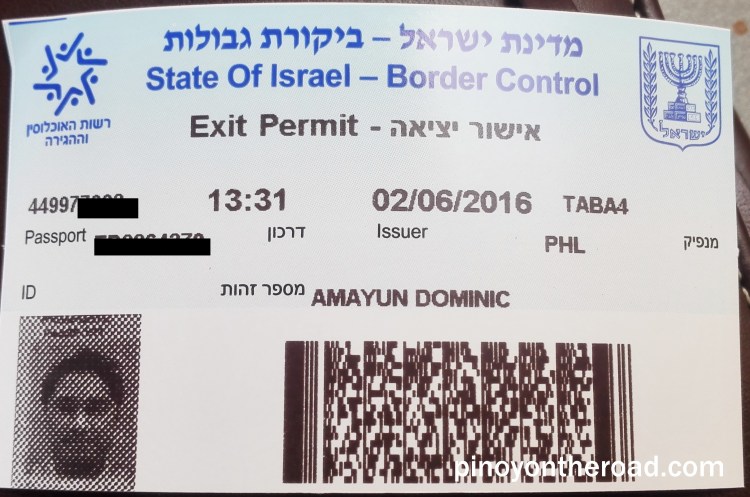 israel exit permit